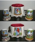 Thimbles with a pin cushion 'Stained glass window'