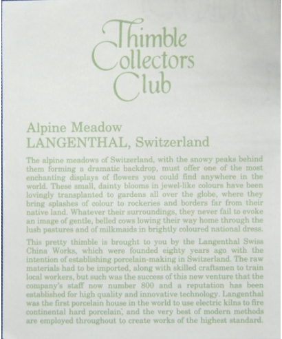 Alpine meadow - certificate (TCC)