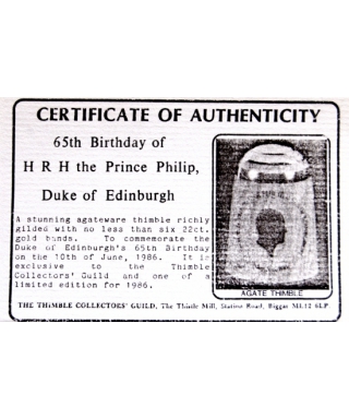 65th Birthday of Prince Philip - certyfikat