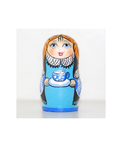 Matryoshka doll with cup