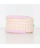 Leather thimble with pink cup