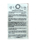 Olive thimbles - certificate