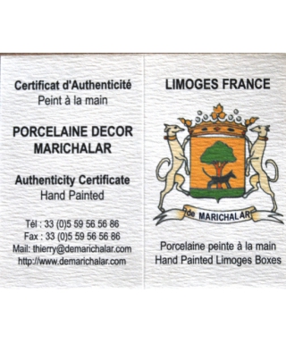 Naparstki Limoges Marichalar - certyfikat