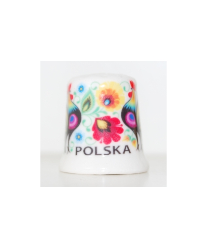 Folk thimble - Łowicz roosters