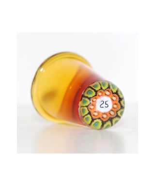 Amber glass millefiori thimble 25